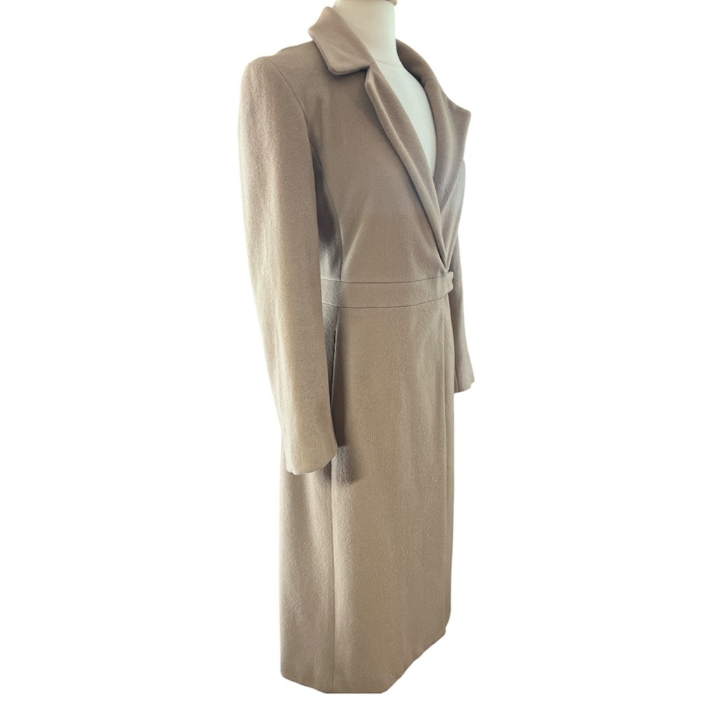 Vintage Chaiken Wool Tan/Camel Maxi Modern Classic Style Coat Size 2 - Picture 5 of 17